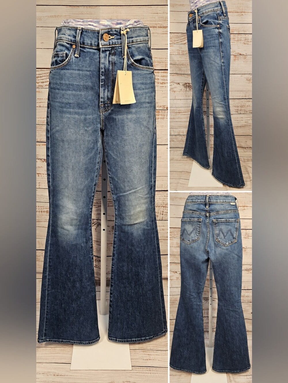 MOTHER The Super Cruiser High Rise Flare Jeans Size 24 Smashing Banjos NWT